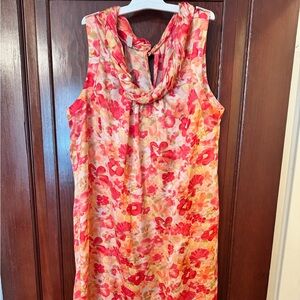 Talbots Pink and Orange Floral Mini Dress
